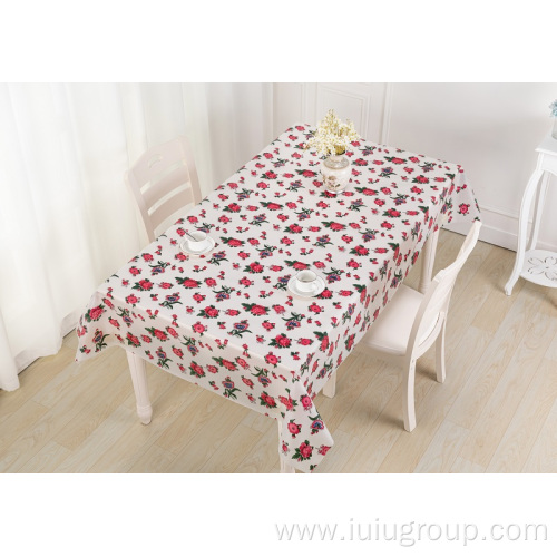 Flower printed modern white EVA table cloth